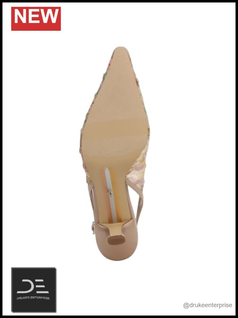 Pointed Toe Kitten Heel Slingback Pumps with Buckle - Picture 4 of 6